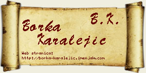 Borka Karalejić vizit kartica